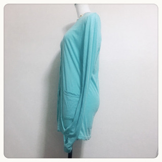 めーたん様[francaise]指穴 カーディガン セミロング 水色 空色