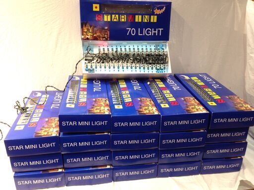 ★2535★未使用品★マルフジ　イルミネーション　ブルー　70球　20箱　防水タイプ　予備電球入　クリスマス　ライト