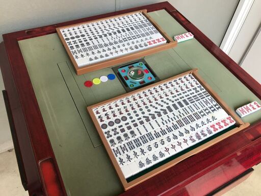 全自動麻雀卓 AM-9401A型 麻雀 牌2セット付き マージャン 卓 電元オートメーション ジャンク品