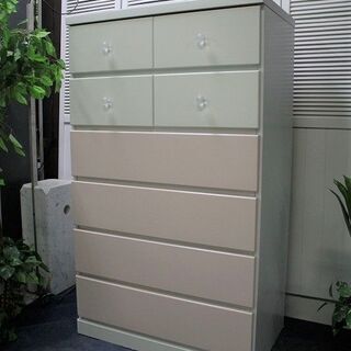 R2294) アルファタカバ 中古 6段チェスト ピンク/ホワイト タンス 収納 