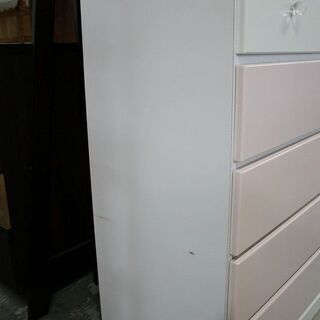 R2294) アルファタカバ 中古 6段チェスト ピンク/ホワイト タンス 収納