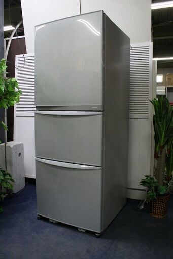 R2302) Toshiba  中古 東芝 3ドア 冷凍冷蔵庫 GR-E34N(SS) 自動製氷 340L 2013年製! 冷蔵庫 店頭取引大歓迎♪