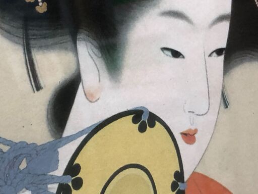 店頭お渡し】文化勲章 上村松園 『鼓の音』 美人画 日本画 複製