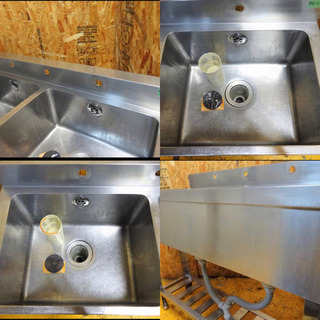 (90-0) 業務用 ステンレス 二槽シンク W1000D450H800BG90 中古品 流し台 厨房機器 飲食店 店舗