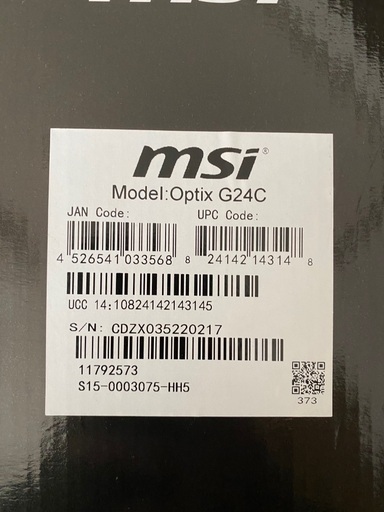 MSI Optix G24C ゲーミングディスプレイ [24型 湾曲 リフレッシュ