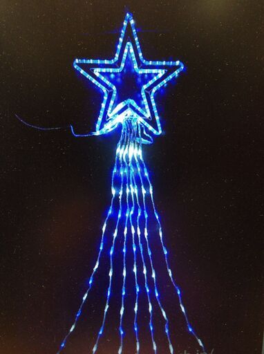 ★2601★イルミネーション　コロナ産業　白・青LED　ドレープライト　トップスター付　３ｍ7本　クリスマス　飾り　屋外