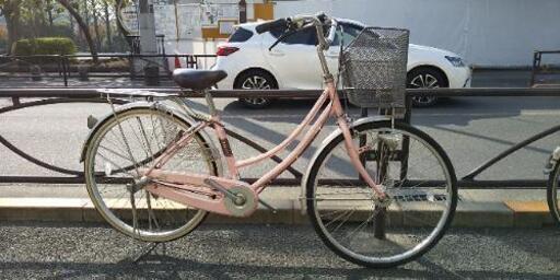★安心の自転車店リビルド/リユース自転車・26インチ・3段ギヤ・LEDオートライト・ピンク