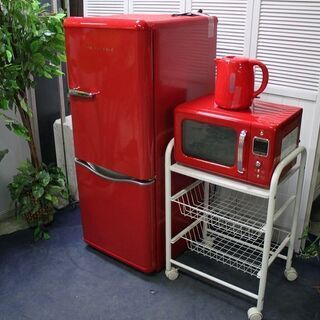 【ネット決済】R2311)  中古 赤色家電3点セット　冷蔵庫・...