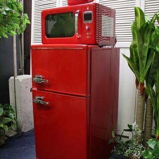 【ネット決済】R2312)  中古 赤色家電3点セット　冷蔵庫・...