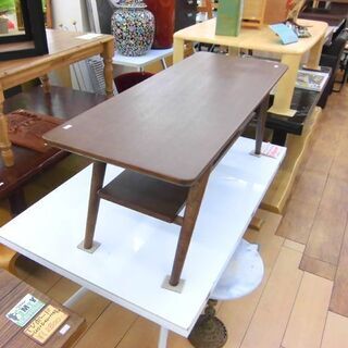センターテーブル 幅100×奥行40×高さ40cm 収納棚付き ダークブラウン