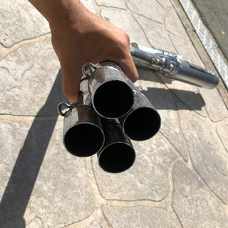 右2本だしマフラー 差し込み35 サイレンサー42.7 スネーク