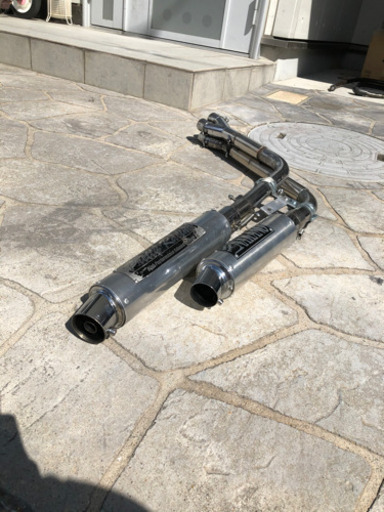 右2本だしマフラー 差し込み35 サイレンサー42.7 スネーク