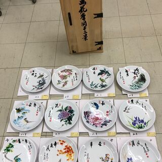 【店頭お渡し】お値打ち　前大徳 須賀玄道絵付 禅画花鳥図十二景 ...