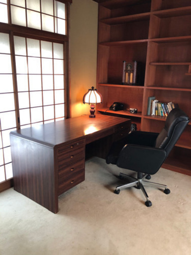 書斎の机、椅子セット