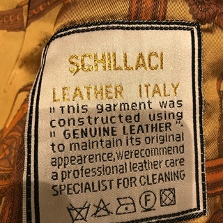 紳士用レザージャケット/ハーフコート　本革（ミンクの襟付き）　Schillaci Leather イタリア製本革　サイズL (30000円→20000円）