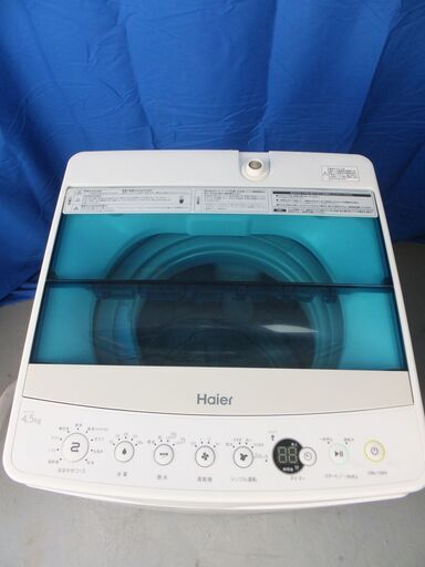 ★配送可能★３か月保証　2018年製　全自動洗濯機　4.5kg　ハイアール　JW-C45A（TY-030）