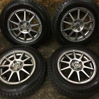 【DUNLOP WINTER MAXX WM02 165/70R14】スタッドレス【社外ホイール 14インチ 5.5J4HPCD100+38】パッソ ヴィッツ等　(VTP213) クレジットカード QR決済可能