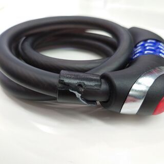 Foloda 自転車ロック ledライト付き 長1200mm 横断面直径12mm (sino