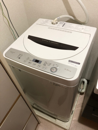 SHARP 洗濯機　4.5k 2019年　配達可能です！
