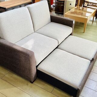 ニトリ　ソファ　3人掛け　オットマン付き ニトリ NITORI 3人掛けソファー オットマン付 グレー 家具