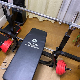 ベンチプレス　セット(ダンベルシャフト＋バーベルシャフト＋プレート35キロ付き)