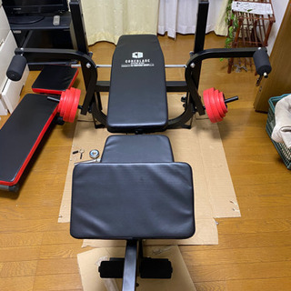 ベンチプレス　セット(ダンベルシャフト＋バーベルシャフト＋プレート35キロ付き)