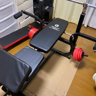 ベンチプレス　セット(ダンベルシャフト＋バーベルシャフト＋プレート35キロ付き)