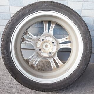 MILUAのアルミホイールとラジアルタイヤ 4本セット 15インチ 5J PCD100 4穴 タイヤ165-50R15 です。