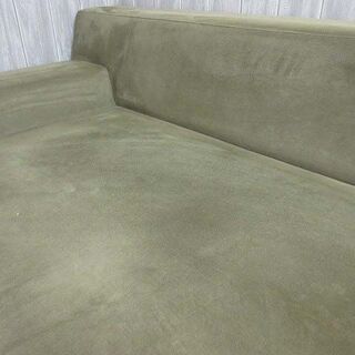 ss1807　フランネルソファ　シエスタ　3人掛け　グリーン　2019年製　FLANNEL SOFA　SIESTA　布張り　ソファー　緑　3人用　低め　硬め　ロータイプ　ライトタイプ　スチール脚　デザイン家具