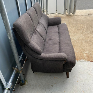 #KM76 ハイバック 3人掛け tenor 布張り ソファー ダークブラウン