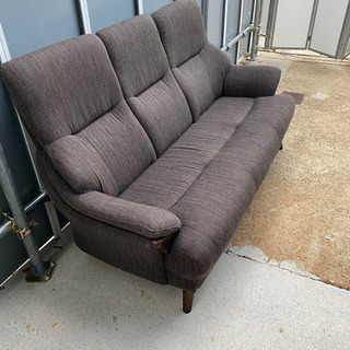 #KM76 ハイバック 3人掛け tenor 布張り ソファー ダークブラウン