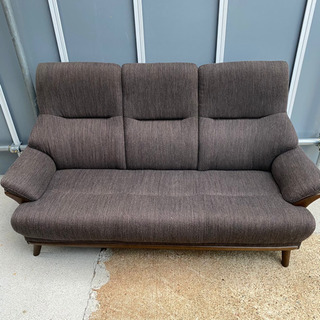 #KM76 ハイバック 3人掛け tenor 布張り ソファー ダークブラウン