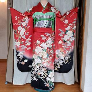 振り袖b「山本寛斎」、長襦袢、袋帯、小物セット 好し