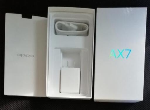 スマホ OPPO AX7 中古 本体、充電器／充電ケーブル、箱 一式 スマホ