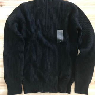UNIQLO セーター ハイネックハーフジップ　値札付き　黒