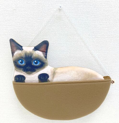 SF010◆)フェリシモ かわいいシャム猫のウォールポケット レターホルダー はがき・手紙収納 新品未使用【取りに来られる方限定】