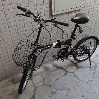 【！！前後輪パンク！！現状渡し！！】折り畳み自転車【黒、サス付き...