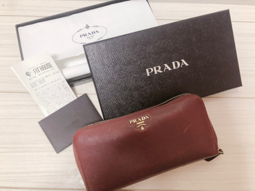 【正規品】PRADA長財布　ワインレッド　証明書付き