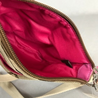 COACH コーチ ピンク＆シグネチャー 斜めがけショルダーバッグ F42619