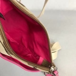 COACH コーチ ピンク＆シグネチャー 斜めがけショルダーバッグ F42619