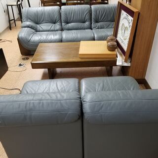 高級 本革 応接 セット ソファ ５脚 引出付 テーブル 引き取り歓迎！コロナ 支援 特別価格