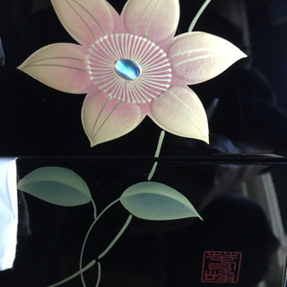 工芸品 鉄仙 漆塗り 二段式小物入れ引き出し 