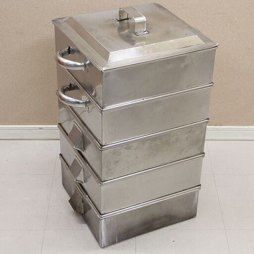 業務用 角蒸し器 5段ステンレス製 角型 せいろ(J760wY) | vaisand.com