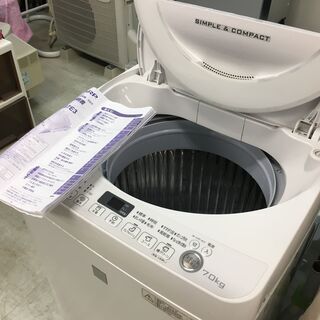 シャープ7.0K洗濯機Ag＋イオンコート2016年製！！　分解ク...