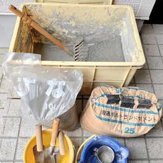 モルタル用砂・練り用具セット・こて類・取りに来れる方限定・札幌市白石区