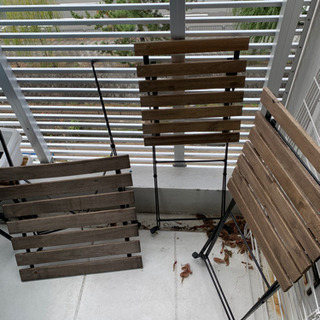 wood折りたたみ式テーブル椅子セット