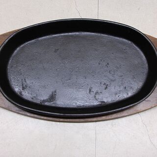 ステーキ皿 鉄板 19枚セット 鉄板皿 プレート木製台付(J765wY)⑥