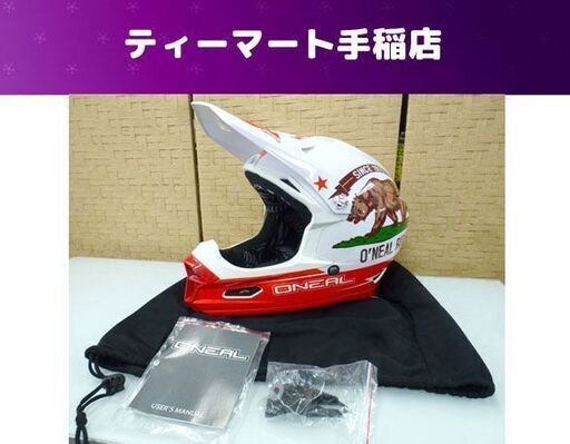 オニール オフロード ヘルメット フルフェイス ホワイト/レッド サイズL モトクロス CA Oneal Helmet 札幌市手稲区