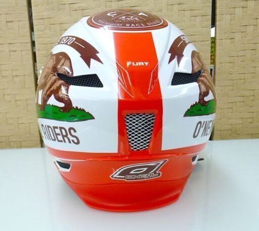 オニール オフロード ヘルメット フルフェイス ホワイト/レッド サイズ  