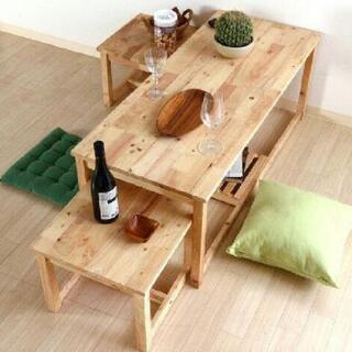 天然木材 無垢材 センターテーブル サイドテーブル 美品 木製 ...
